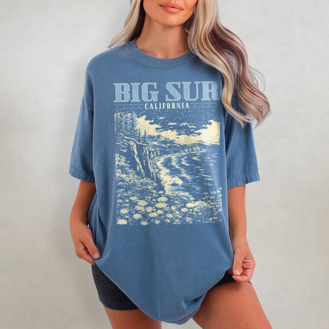 Big Sur Shirt - Retro Comfort Colors T-Shirt, California Tshirt, 90s West Coast Beach Shirt, Vacation Ocean T Shirt, Y2K Nature Graphic Tee