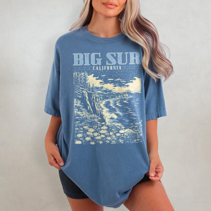 Big Sur Shirt - Retro Comfort Colors T-Shirt, California Tshirt, 90s West Coast Beach Shirt, Vacation Ocean T Shirt, Y2K Nature Graphic Tee