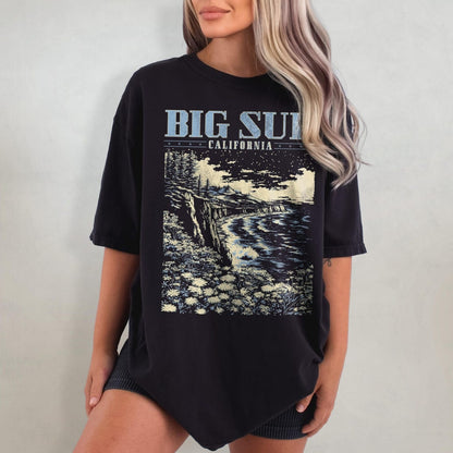 Big Sur Shirt - Retro Comfort Colors T-Shirt, California Tshirt, 90s West Coast Beach Shirt, Vacation Ocean T Shirt, Y2K Nature Graphic Tee