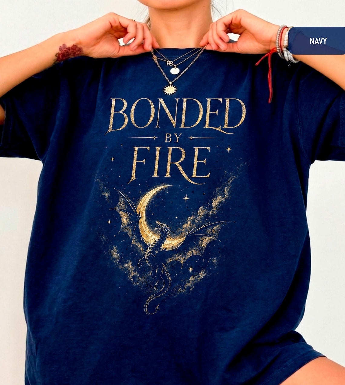 Bonded by Fire Shirt, Fourth Wing Inspired Tee, Dragon Romantasy T-Shirt, Fantasy Bookish Graphic Top, Dark Fantasy Reader Gift