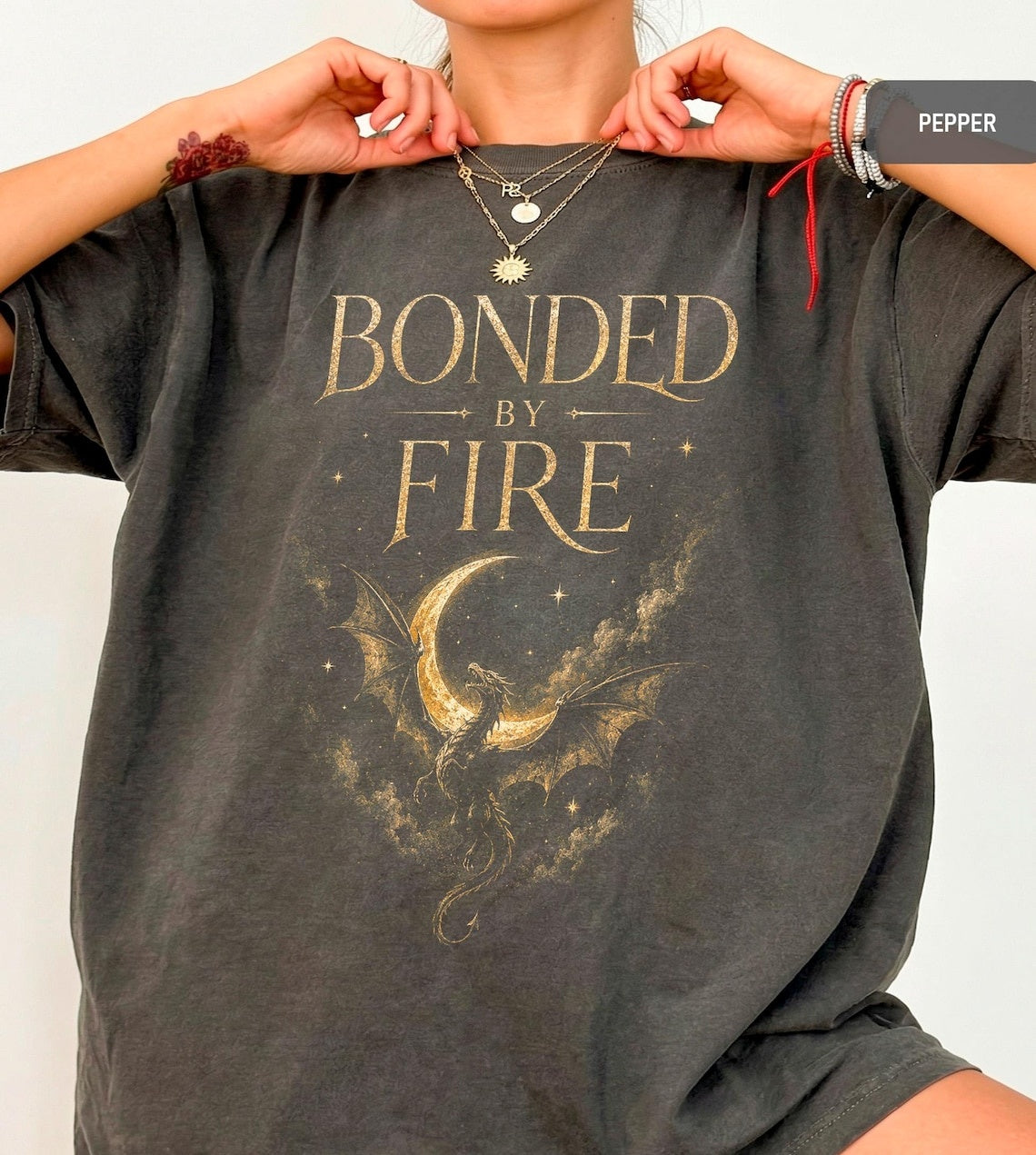 Bonded by Fire Shirt, Fourth Wing Inspired Tee, Dragon Romantasy T-Shirt, Fantasy Bookish Graphic Top, Dark Fantasy Reader Gift