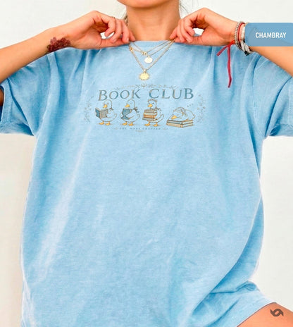 Book Club Duck Tee, Reading Ducks, Cozy Reader Gift