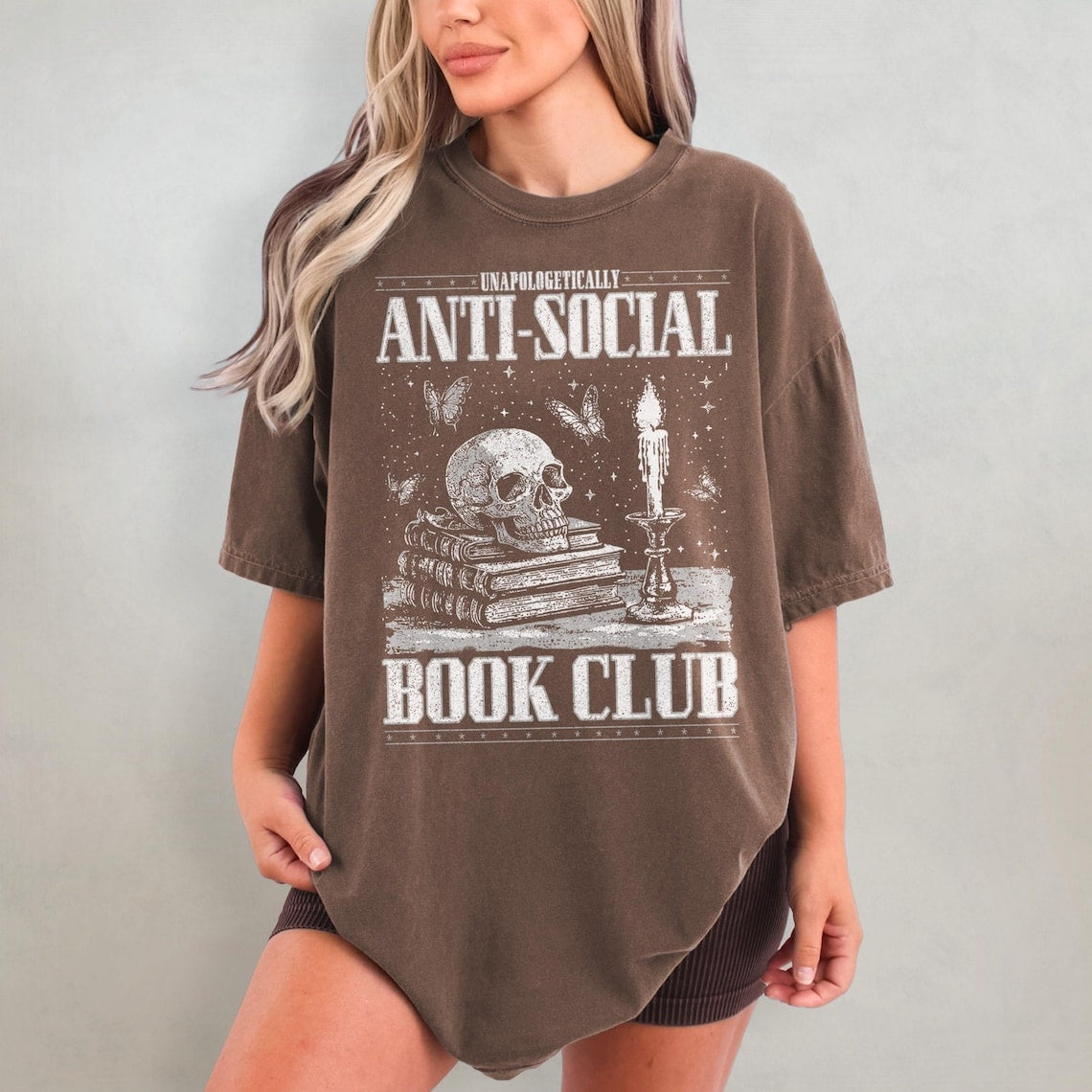 Bookish Comfort Colors T-Shirt, Fantasy Book Shirt, Antisocial Book Club, Book Lover Shirt, Booklover Tee, Romantasy Gift for Romance Reader