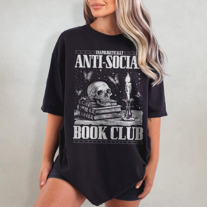 Bookish Comfort Colors T-Shirt, Fantasy Book Shirt, Antisocial Book Club, Book Lover Shirt, Booklover Tee, Romantasy Gift for Romance Reader