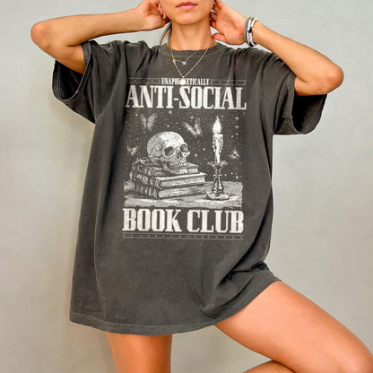 Bookish Comfort Colors T-Shirt, Fantasy Book Shirt, Antisocial Book Club, Book Lover Shirt, Booklover Tee, Romantasy Gift for Romance Reader