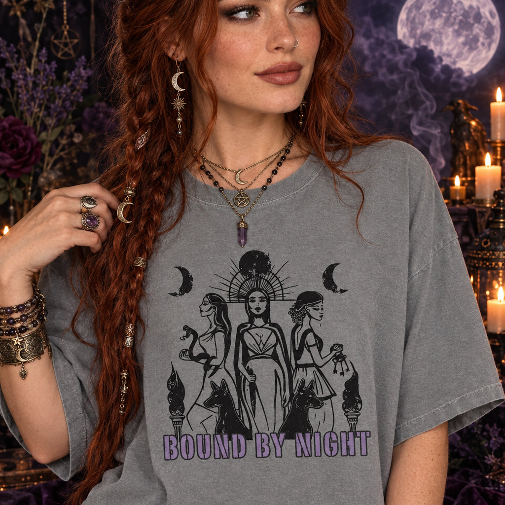 Bound By Night Hecate Shirt ,Triple Goddess, Goddess Greek ,Goddess Shirt, Mystical Shirt, Hecate Goddess Greek Icons ,Divine Feminine Hekate