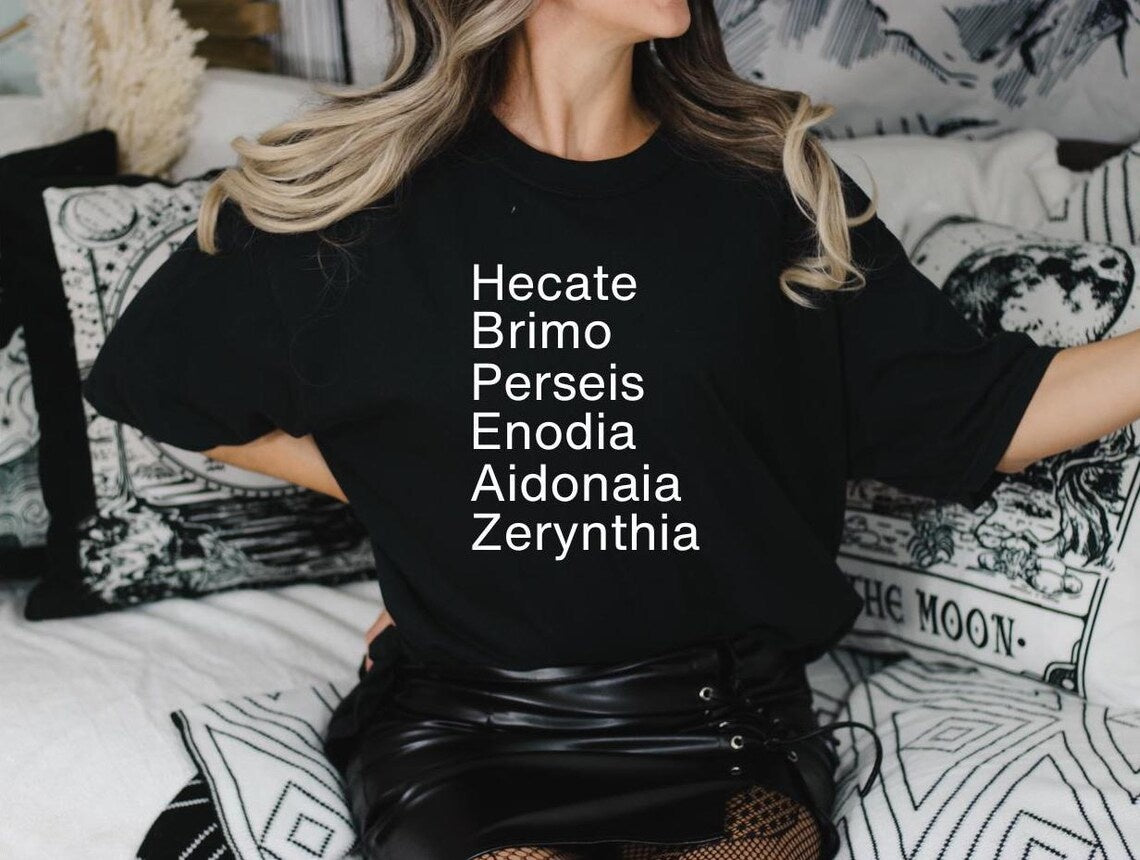 Brimo Perseis Enodia Hecate Crone Shirt ,Greek Goddess ,Witchy Stuff ,Pagan Shirt ,Mythical Medieval Whimsigoth Clothing, Mythology Shirt
