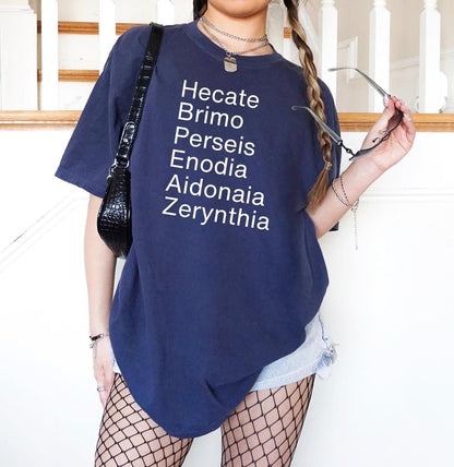 Brimo Perseis Enodia Hecate Crone Shirt ,Greek Goddess ,Witchy Stuff ,Pagan Shirt ,Mythical Medieval Whimsigoth Clothing, Mythology Shirt