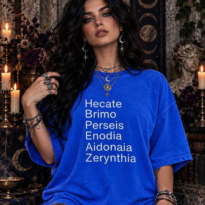 Brimo Perseis Enodia Hecate Crone Shirt ,Greek Goddess ,Witchy Stuff ,Pagan Shirt ,Mythical Medieval Whimsigoth Clothing, Mythology Shirt