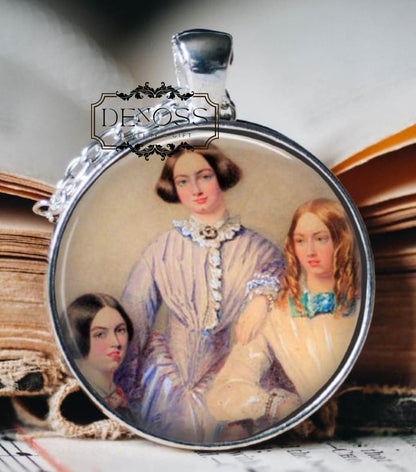 Bronte Sisters Portrait Pendant Necklace,Literary Gift