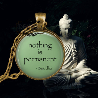 Buddha Quote Pendant Necklace,Spiritual Buddhist Jewelry Gift