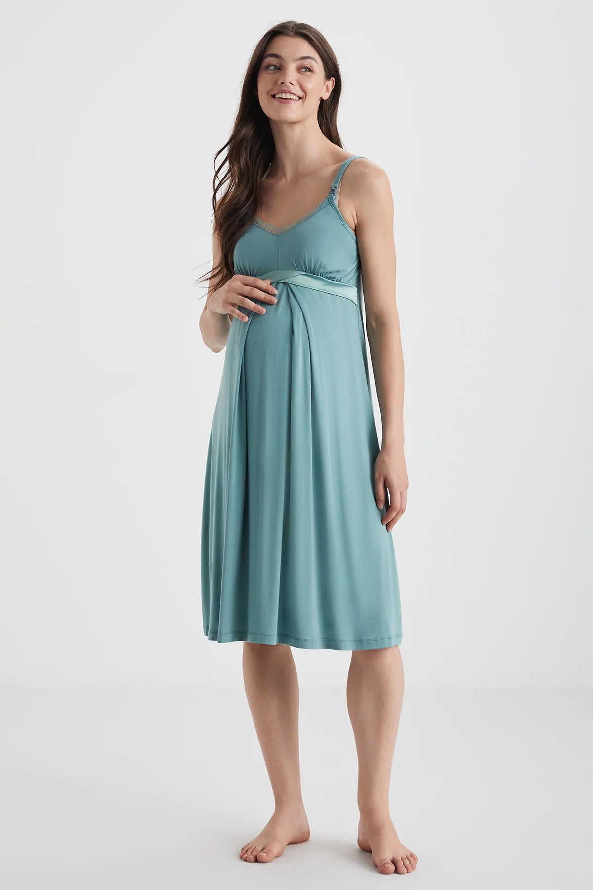 Water Green Luxury mood maternity dress - Denoss