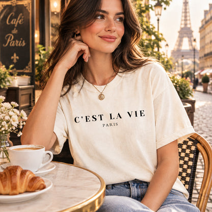C'est La Vie Paris T-Shirt, Gift For Paris Lover, Parisian Gift, Paris Girl Shirt, Moving To Paris, French Gift, Gift for Her, Paris France