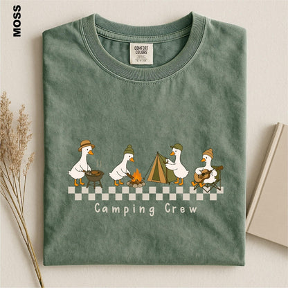 Camping Crew Goose Shirt, Cute Goose Camping Tee, Funny Outdoor Adventure T-shirt, Cabin Trip Graphic Top, Camper Gift, Nature Lover tshirt