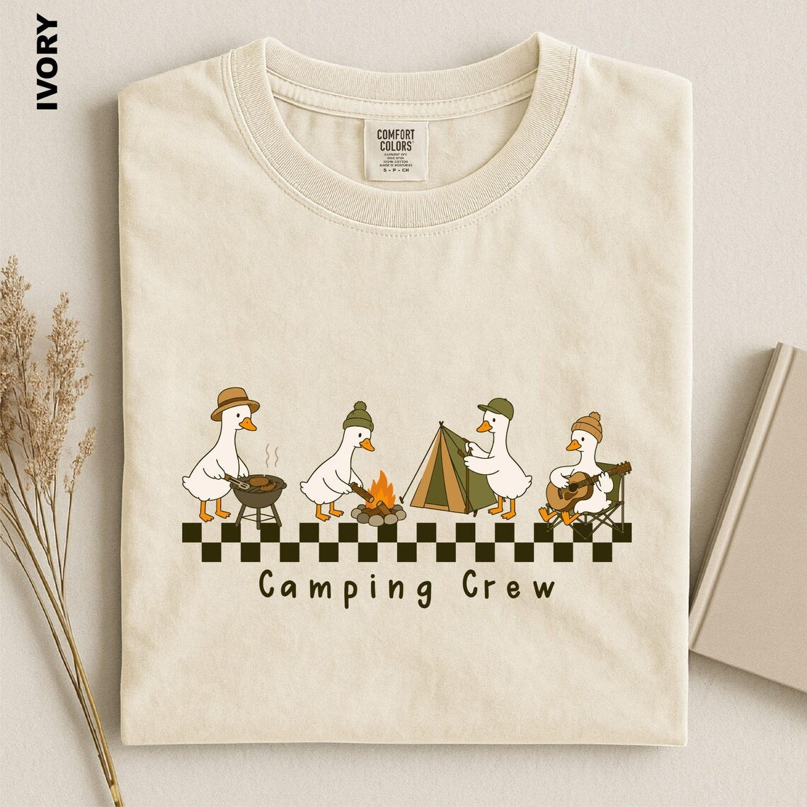 Camping Crew Goose Shirt, Cute Goose Camping Tee, Funny Outdoor Adventure T-shirt, Cabin Trip Graphic Top, Camper Gift, Nature Lover tshirt