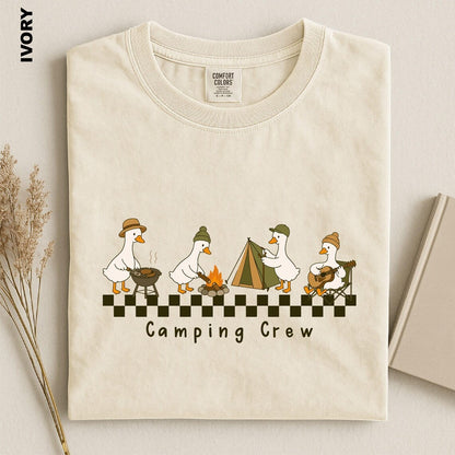 Camping Crew Goose Shirt, Cute Goose Camping Tee, Funny Outdoor Adventure T-shirt, Cabin Trip Graphic Top, Camper Gift, Nature Lover tshirt
