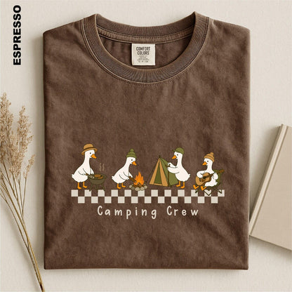 Camping Crew Goose Shirt, Cute Goose Camping Tee, Funny Outdoor Adventure T-shirt, Cabin Trip Graphic Top, Camper Gift, Nature Lover tshirt