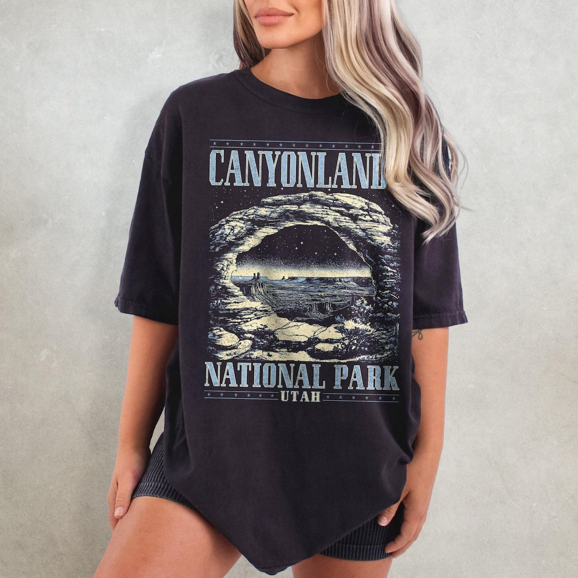 Canyonlands Shirt, Retro Comfort Colors T-Shirt, Utah Gift, Hiking Shirt, Oversized National Park Shirt, Nature Graphic Tee, 63 Parks Shirt
