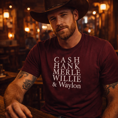 Cash, Willie , Southern ,Hank, Merle ,Waylon Tshirt,Country Music Tshirt