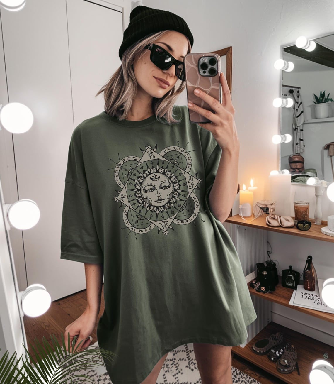 Celestial Sun Shirt ,Sigil Yantra Esoteric Occult ,Divine Feminine Dark Academia Shirt, Ancient Pagan Shirt ,Dark Feminine Goddess, Moon Goddess