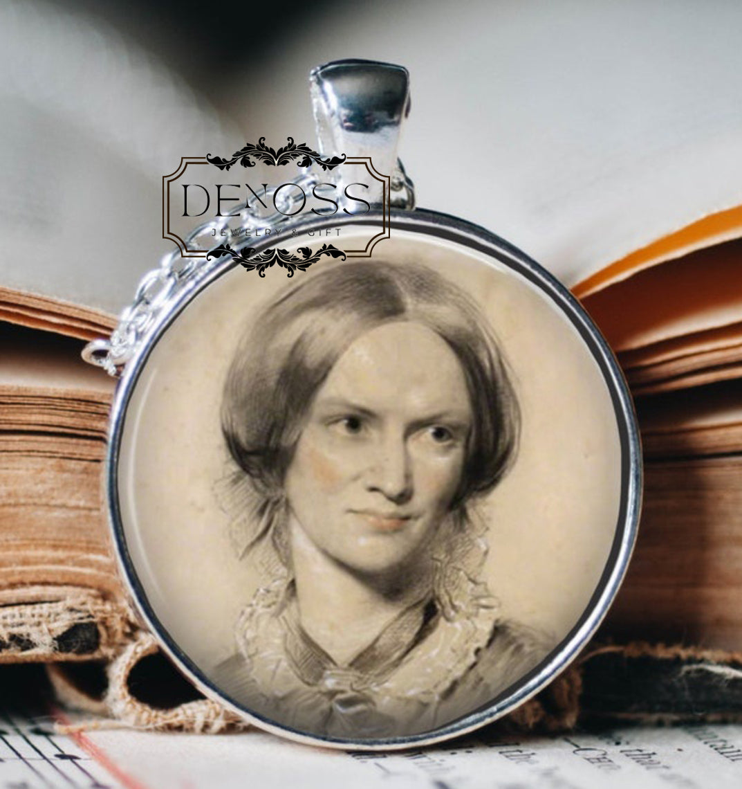 Charlotte Bronte Portrait Necklace,Literary Jewellery