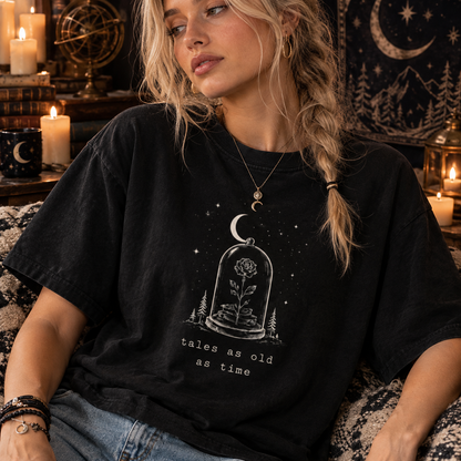 Tales As Old As Time Shirt, Fairytale Reader ,Enchanted Rose Graphic Tee, Fantasy Reading Gift