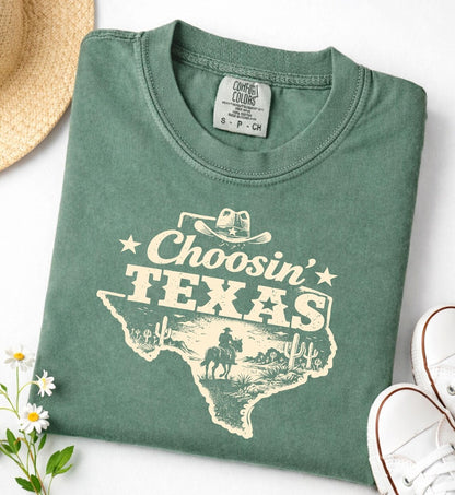 Choosin Texas Retro Texas Pride Western Cowboy Texas Girl T-Shirt
