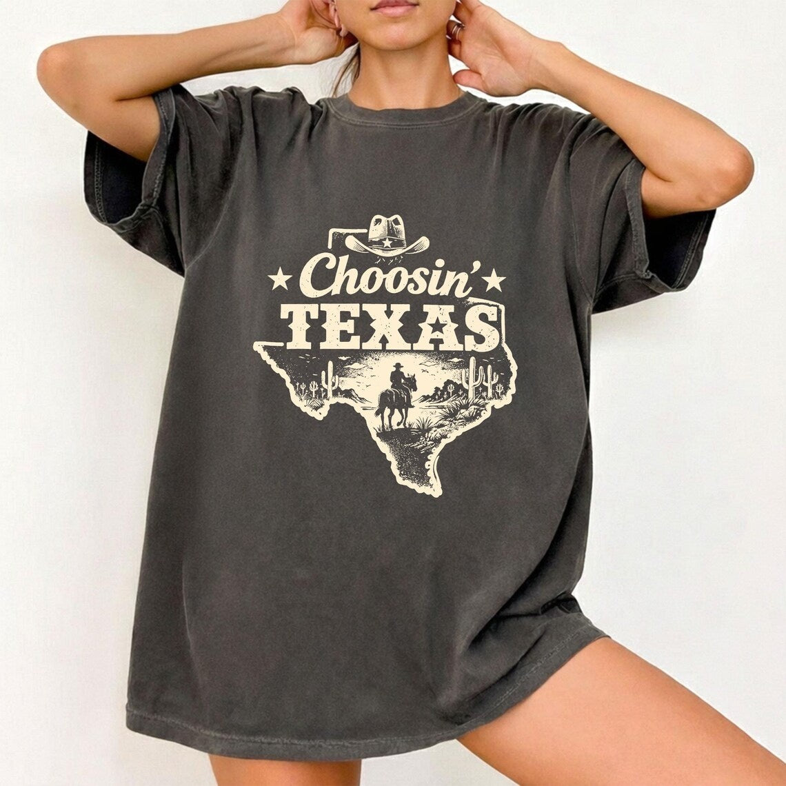 Choosin Texas Retro Texas Pride Western Cowboy Texas Girl T-Shirt