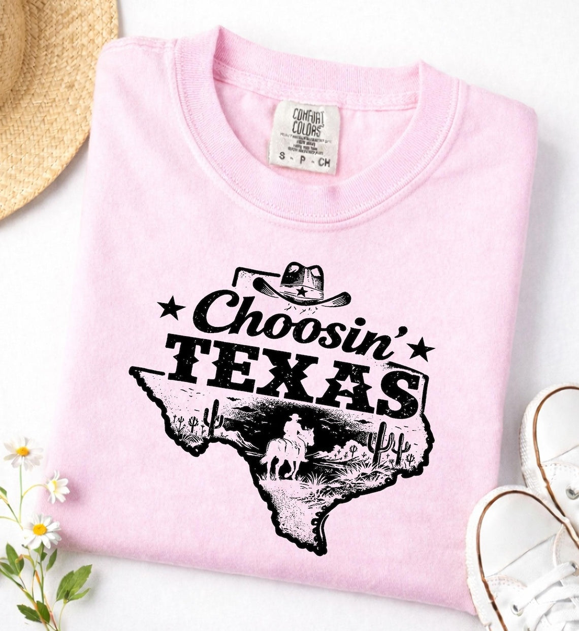 Choosin Texas Retro Texas Pride Western Cowboy Texas Girl T-Shirt