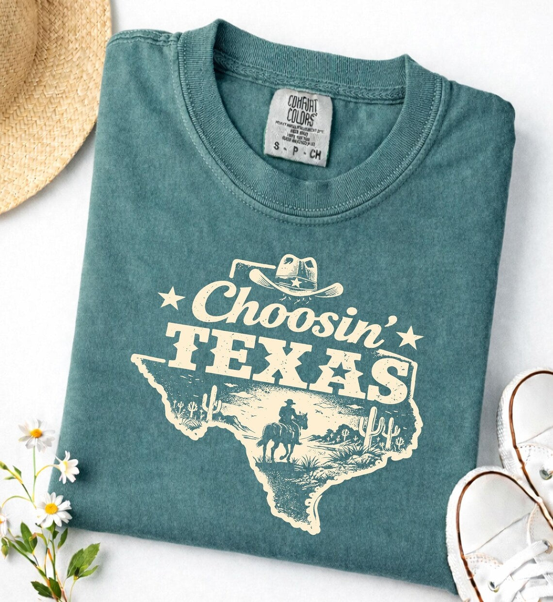 Choosin Texas Retro Texas Pride Western Cowboy Texas Girl T-Shirt