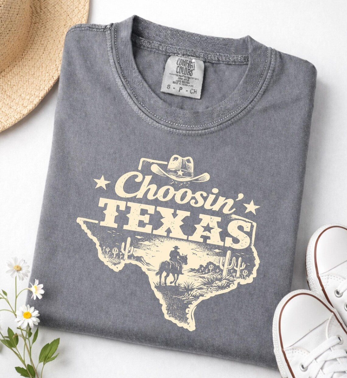 Choosin Texas Retro Texas Pride Western Cowboy Texas Girl T-Shirt
