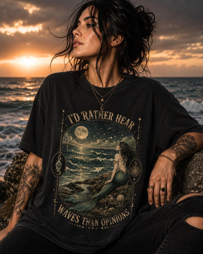 Coastal Gothic Siren Dark Feminine Shirt ,Sea Witch Shirt, Antisocial Mermaid Shirt, Vintage Mermaid Shirt, Mystical Shirt, Dark Fantasy Witchy