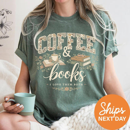 Coffee and Books Shirt, Book Lover Tee, Reader Graphic Shirt
