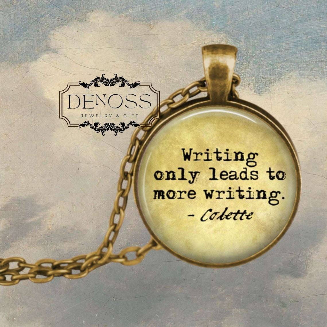 Colette Quote Necklace,Literary Jewelry Gift for Writer
