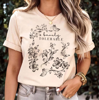 Comfort Colors Barely Tolerable Pride and Prejudice Shirt,Jane Austen Tee,