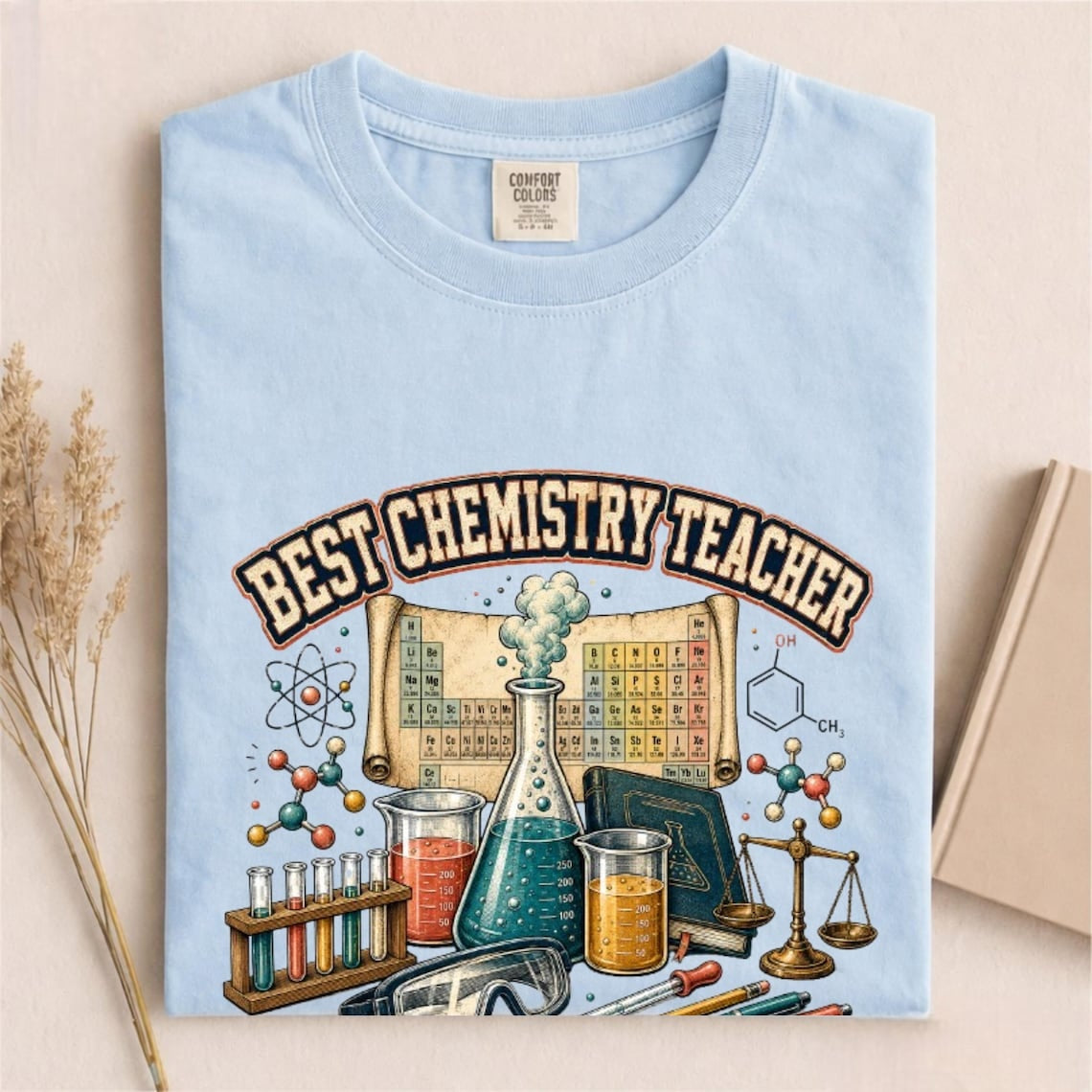 Comfort Colors Best Chemistry Teacher Shirt, Chemistry Teacher Gift, Science Tee, Chemistry Lab Tee, Science Lover Gift, Back to School Tee - Denoss
