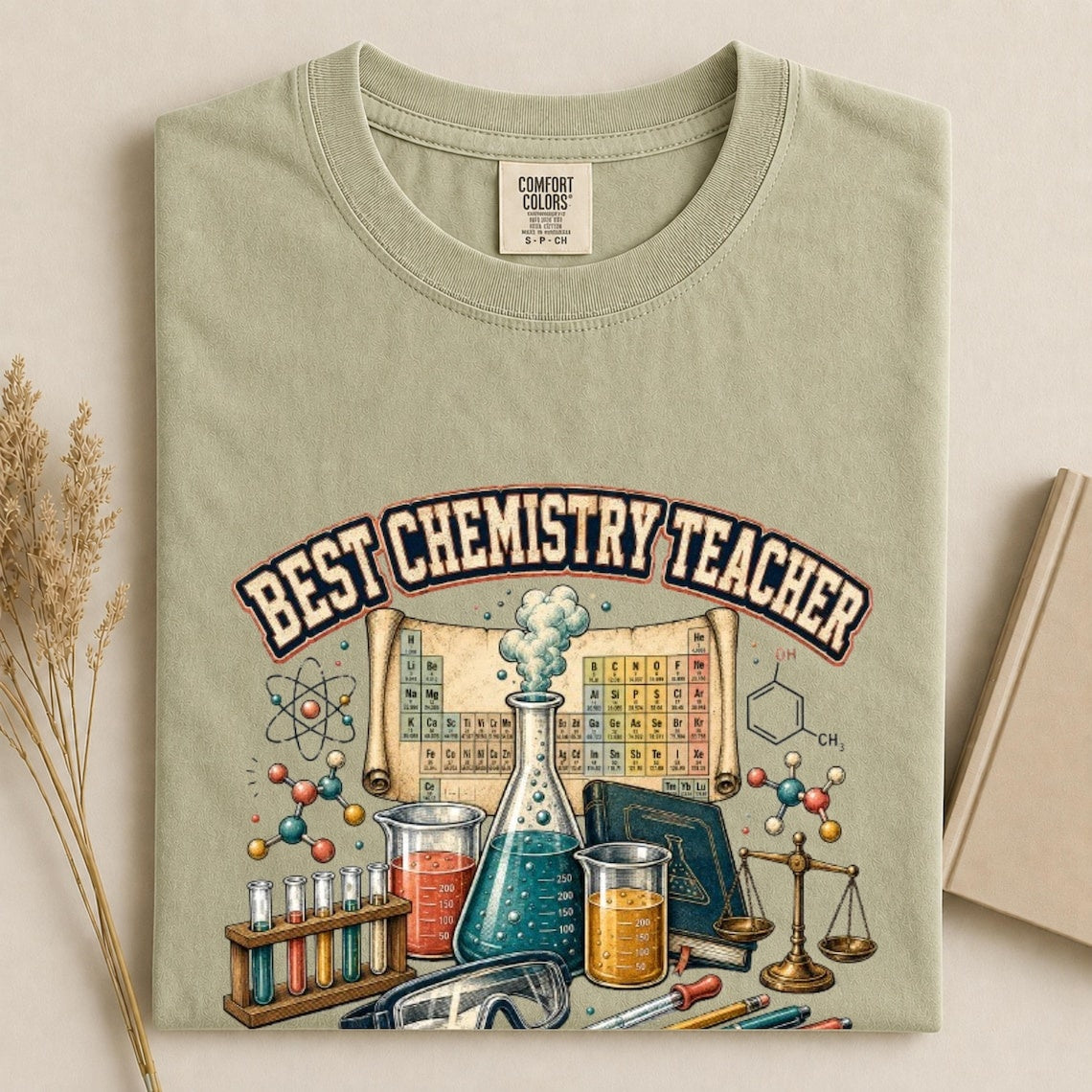 Comfort Colors Best Chemistry Teacher Shirt, Chemistry Teacher Gift, Science Tee, Chemistry Lab Tee, Science Lover Gift, Back to School Tee - Denoss