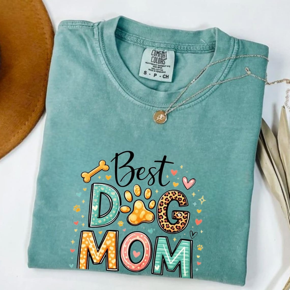 Comfort Colors Best Dog Mom Ever Shirt, Cute Dog Mom Tee, Dog Lover Gift Tee, Funny Dog Shirt, Colorful Pet Lover Tee, Mother’s Day Tee Gift - Denoss