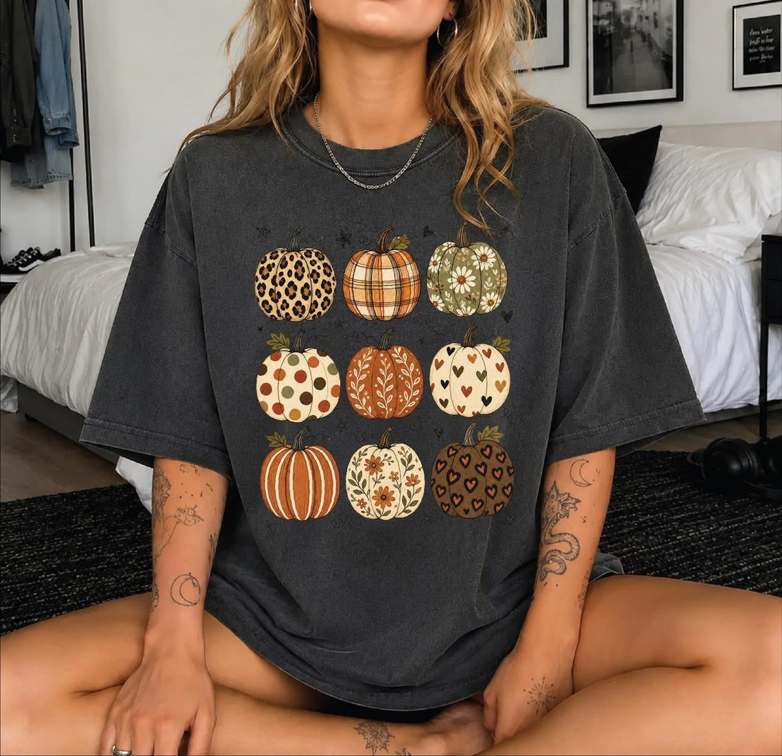 Comfort Colors Boho Pumpkin Tshirt,Cute Fall Pumpkin Shirt,Cute Autumn TShirt Thanksgiving T-Shirt