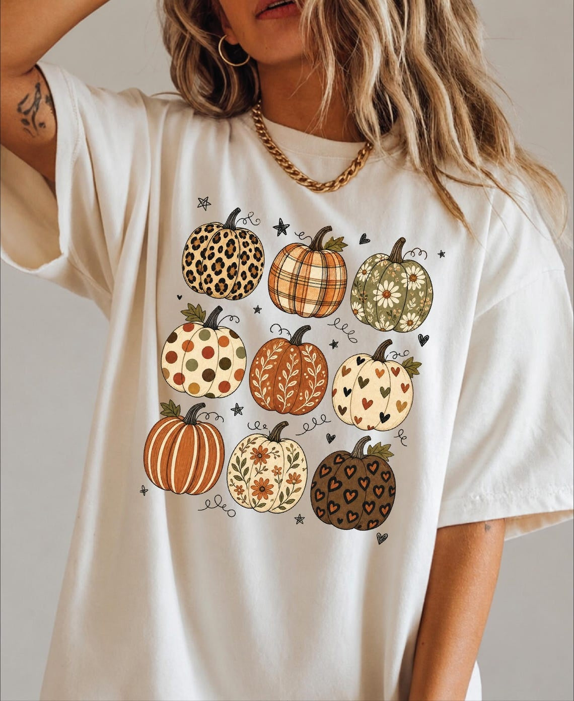 Comfort Colors Boho Pumpkin Tshirt,Cute Fall Pumpkin Shirt,Cute Autumn TShirt Thanksgiving T-Shirt
