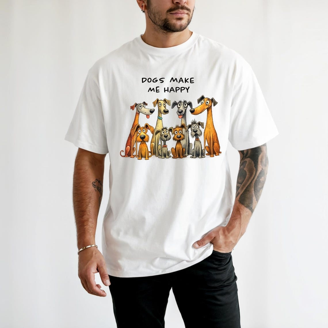 Comfort Colors Dogs Make Me Happy Shirt, People Not So Much Tee, Funny Dog Lover Shirt, Sarcastic Pet Lover Gift Tee, Anti Social Dogs Shirt - Denoss