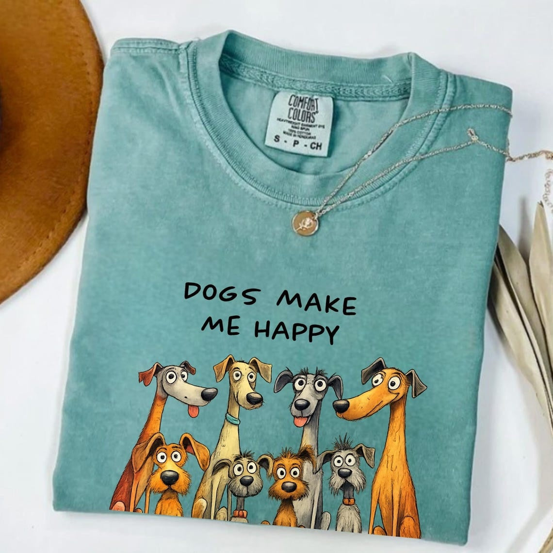 Comfort Colors Dogs Make Me Happy Shirt, People Not So Much Tee, Funny Dog Lover Shirt, Sarcastic Pet Lover Gift Tee, Anti Social Dogs Shirt - Denoss