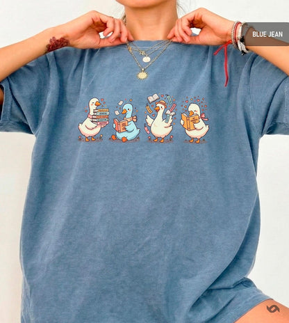 Comfort Colors Funny Bookish Shirt, Silly Goose Booktok Merch, Cozy Reader Gift, Cute Librarian Top