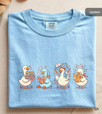 Comfort Colors Funny Bookish Shirt, Silly Goose Booktok Merch, Cozy Reader Gift, Cute Librarian Top