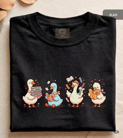 Comfort Colors Funny Bookish Shirt, Silly Goose Booktok Merch, Cozy Reader Gift, Cute Librarian Top