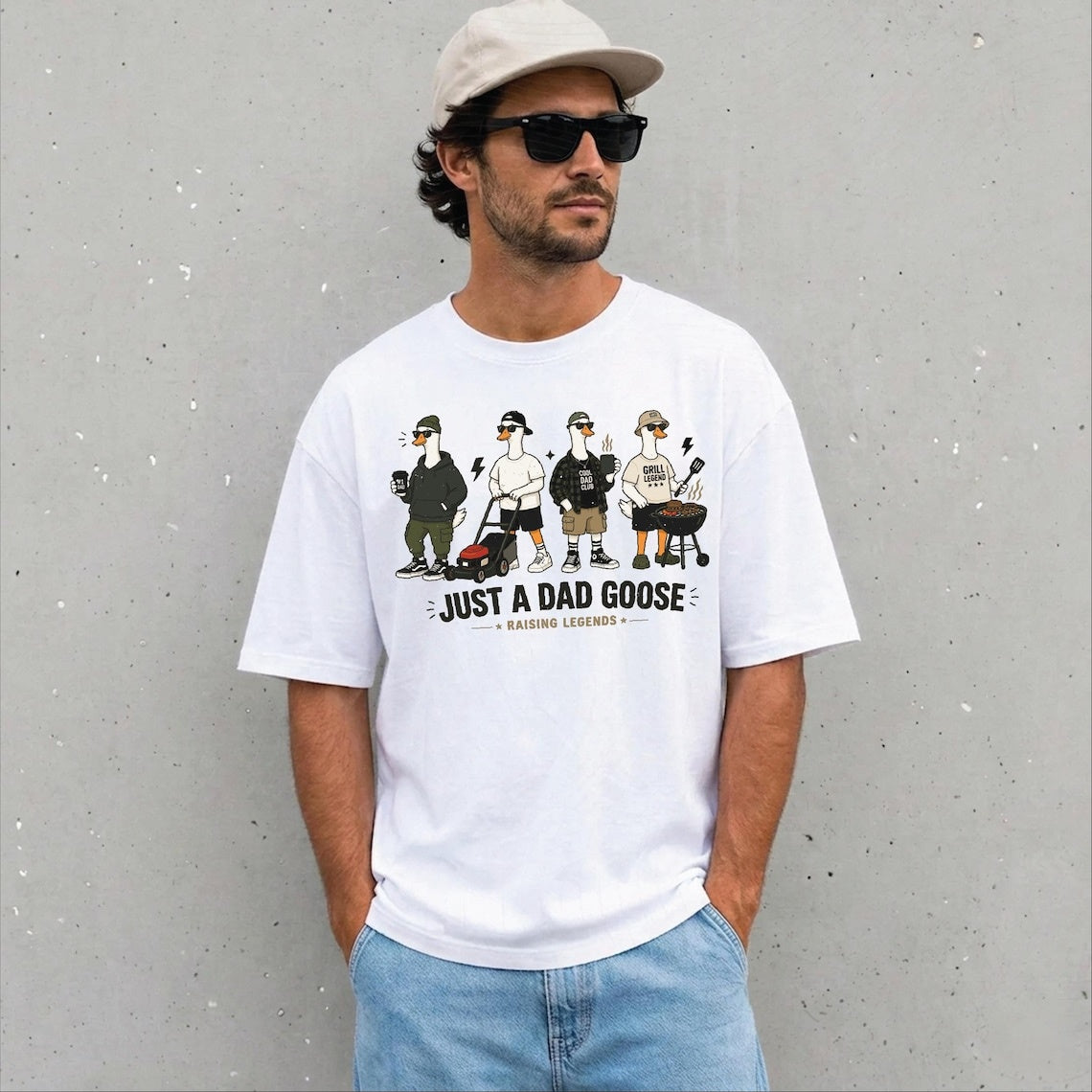 Comfort Colors Funny Dad Goose Tshirt, Just A Dad Goose Tee, Dad Life Shirt, Father Gift, Funny Goose Tee
