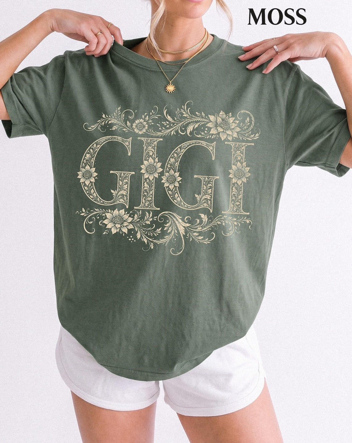 Comfort Colors Gigi Shirt, Floral Grandma T-Shirt, Gigi Gift For Grandma, Botanical Grandma Tee, Mother's Day Gift, Grandma Birthday Shirt