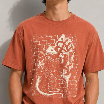 Comfort Colors Graffiti Opossum Tee, Street Art Possum Tee, Urban Graffiti Tee, Punk Opossum Tee, Skater Streetwear Tee, Handmade Grunge Tee - Denoss