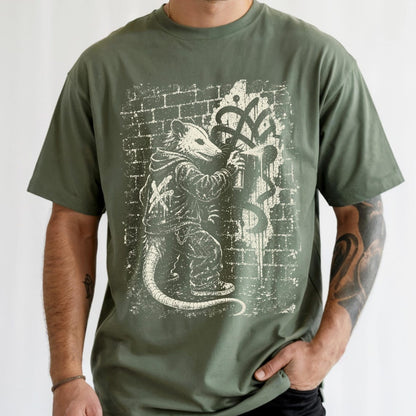 Comfort Colors Graffiti Opossum Tee, Street Art Possum Tee, Urban Graffiti Tee, Punk Opossum Tee, Skater Streetwear Tee, Handmade Grunge Tee - Denoss