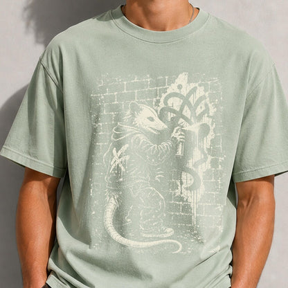Comfort Colors Graffiti Opossum Tee, Street Art Possum Tee, Urban Graffiti Tee, Punk Opossum Tee, Skater Streetwear Tee, Handmade Grunge Tee - Denoss